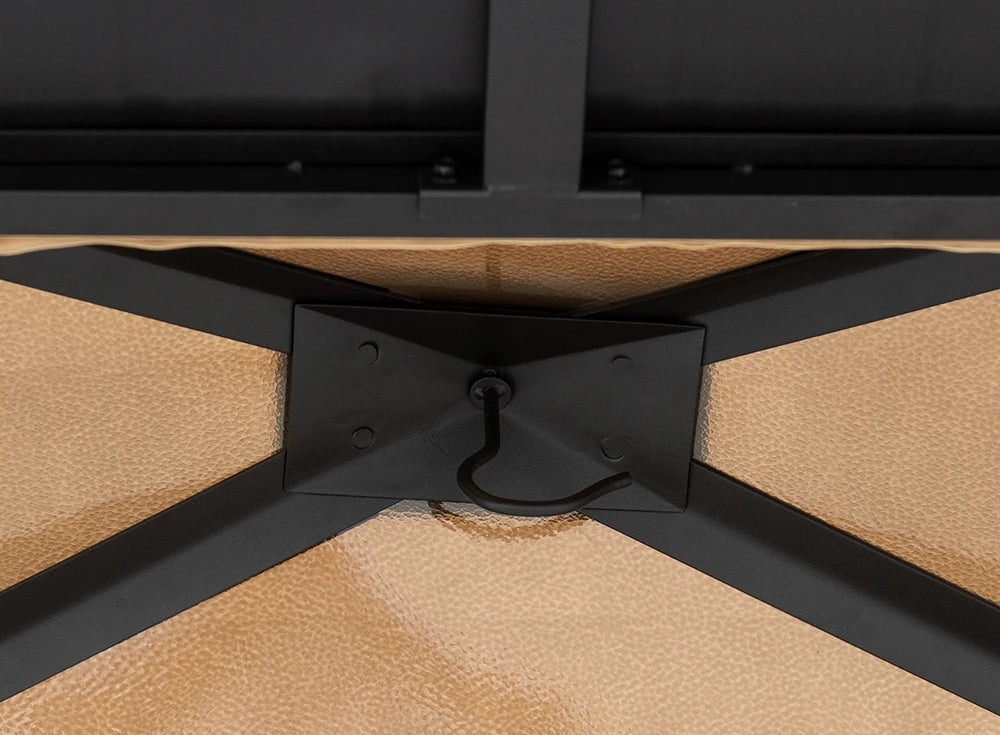 SUNJOY 10x12 Patio Steel Gazebo with Vented 2-Tier Metal Roof and Netting