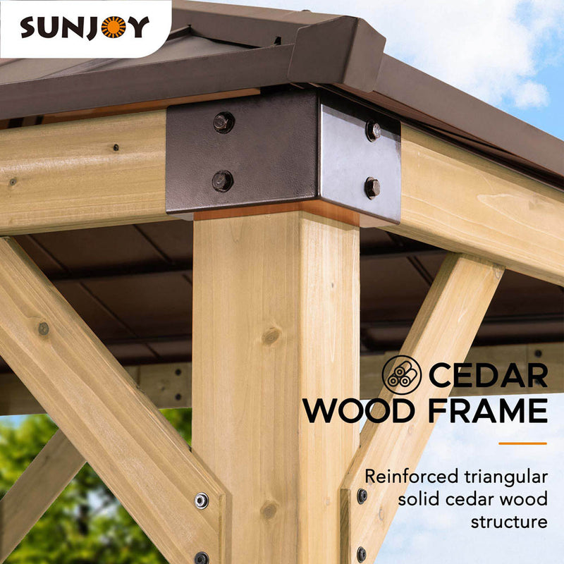 Sunjoy Cedar Gazebo | 9 x 9 Gazebo | Cedar Frame Gazebo