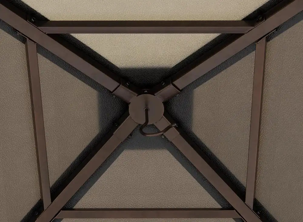 SUNJOY 9x9 Cedar Gazebo with Brown Metal Roof and Ceiling Hook