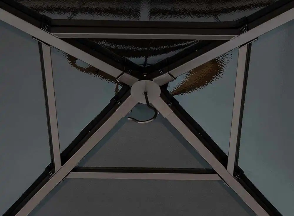 SUNJOY 11x11 Hip Roof Wooden Gazebo with Polycarbonate Skylight