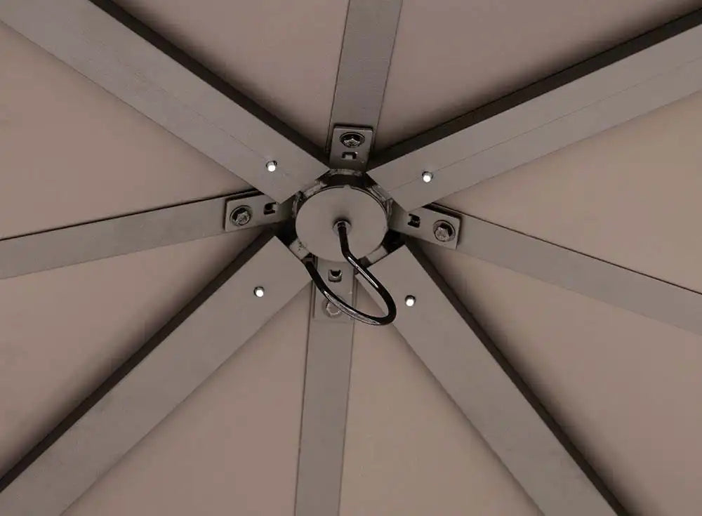 SUNJOY 11x11 Wooden Frame Backyard Hardtop Gazebo with Ceiling Hook - Standard Warm Cedar