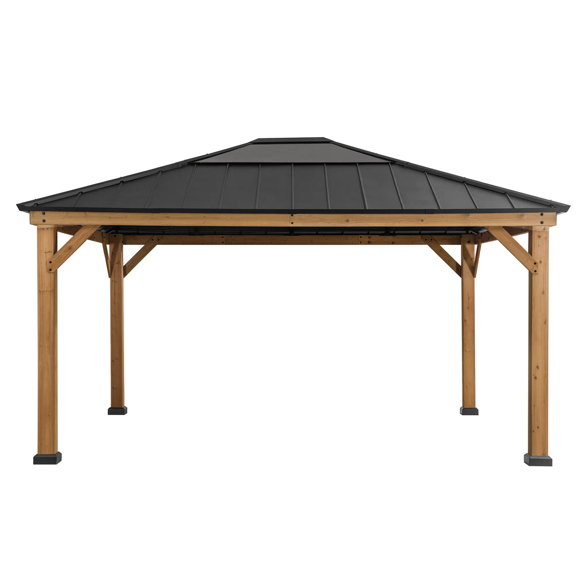 ERNIR Skylight Cedar Wooden Gazebo 3.93m x 4.52m
