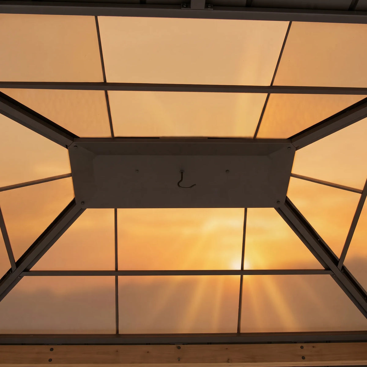 Antrim Skylight Cedar Gazebo - Dark Wood, 13x15