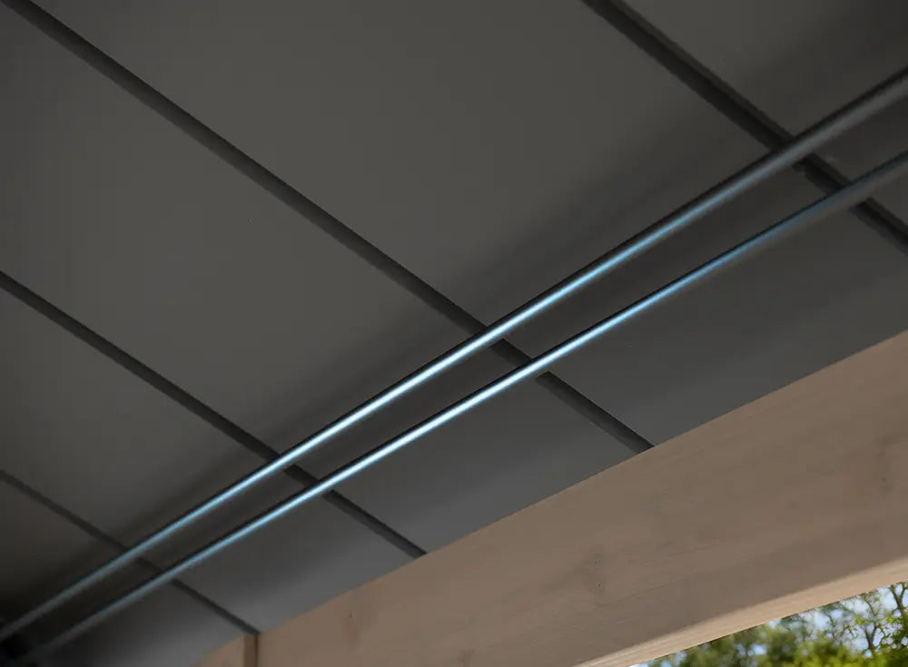 SUNJOY 13x15 Wooden Gazebo with Translucent Skylight and Ceiling Hook - Weathered Cedar