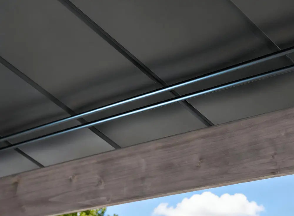 SUNJOY 13x15 Wooden Gazebo with Translucent Skylight and Ceiling Hook - Driftwood Cedar