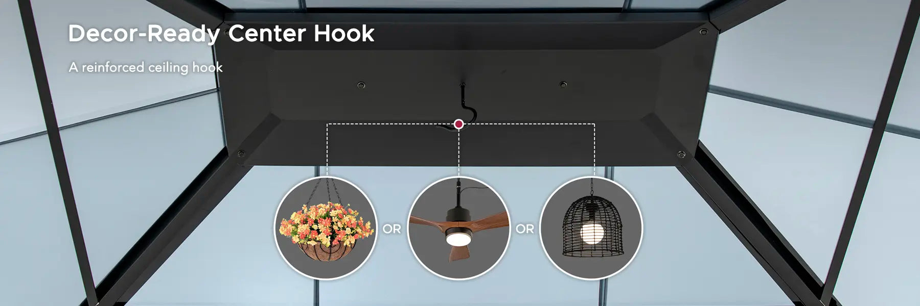 SUNJOY 13x15 Wooden Gazebo with Translucent Skylight and Ceiling Hook - Driftwood Cedar