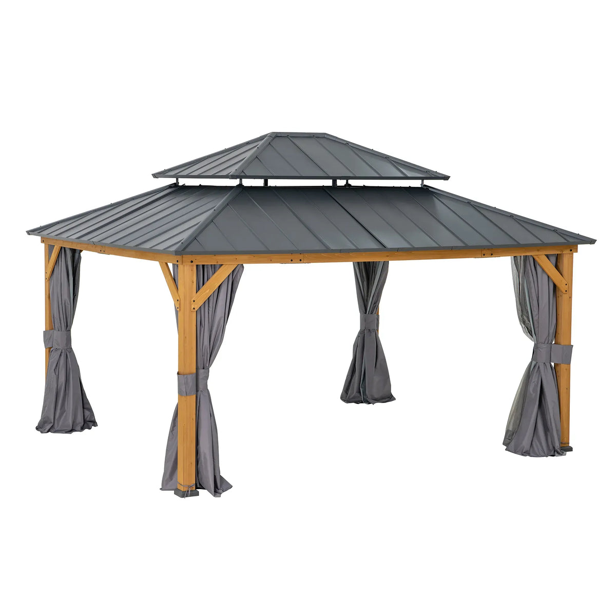 TRIVOR Full Enclosure Wooden Gazebo 3.9m x 4.5m