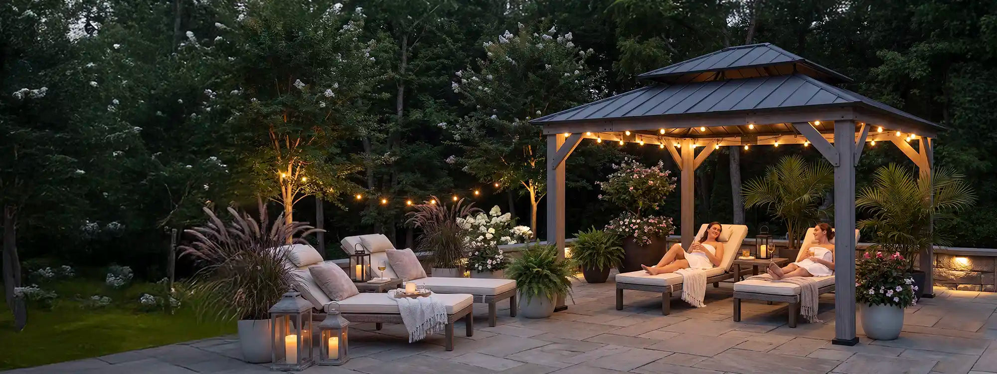 SUNJOY 13x15 Wooden Backyard Gazebo with Ceiling Hook - Driftwood Cedar