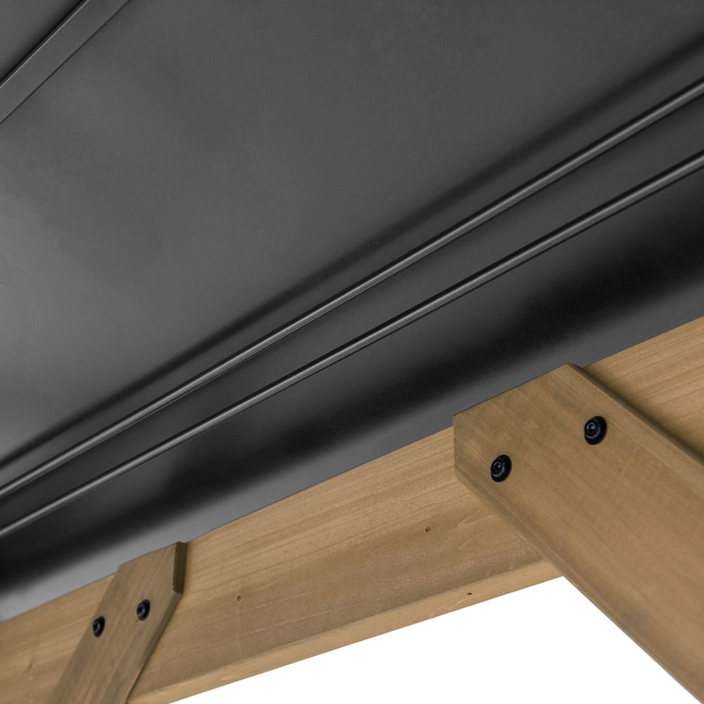 SUNJOY 13x13 Octagon Wood Patio Gazebo with Black Steel Roof and Ceiling Hook