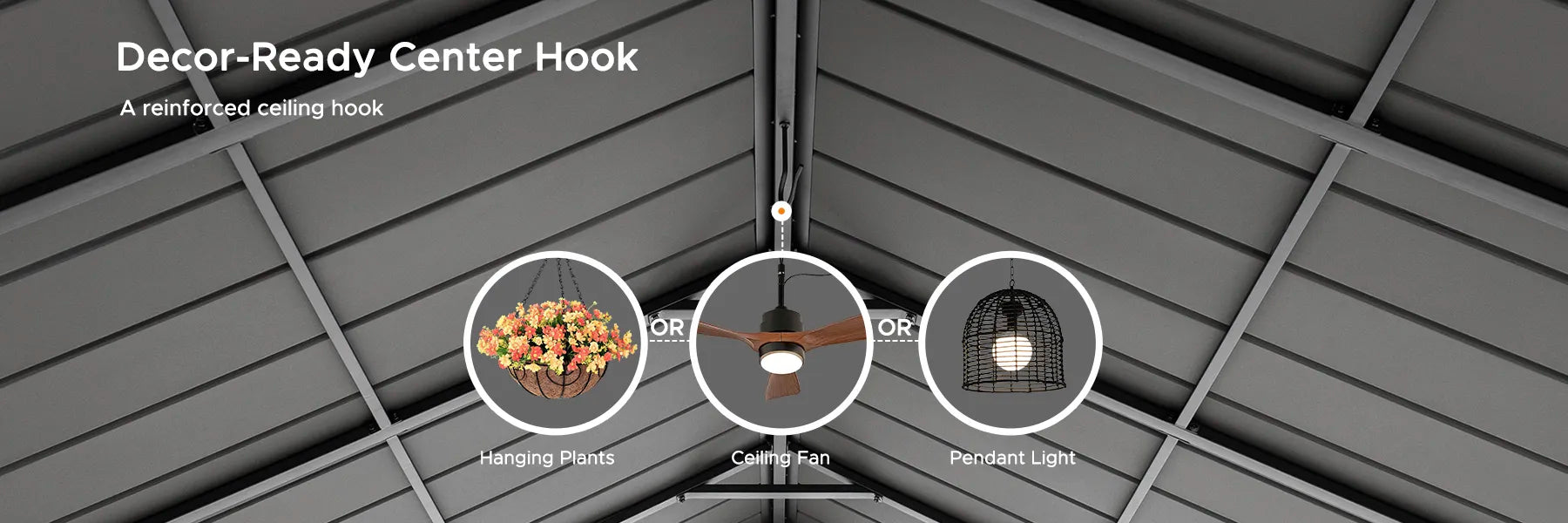 SUNJOY 11x13 Wooden Frame Gable Roof Gazebo with Ceiling Hook - Black
