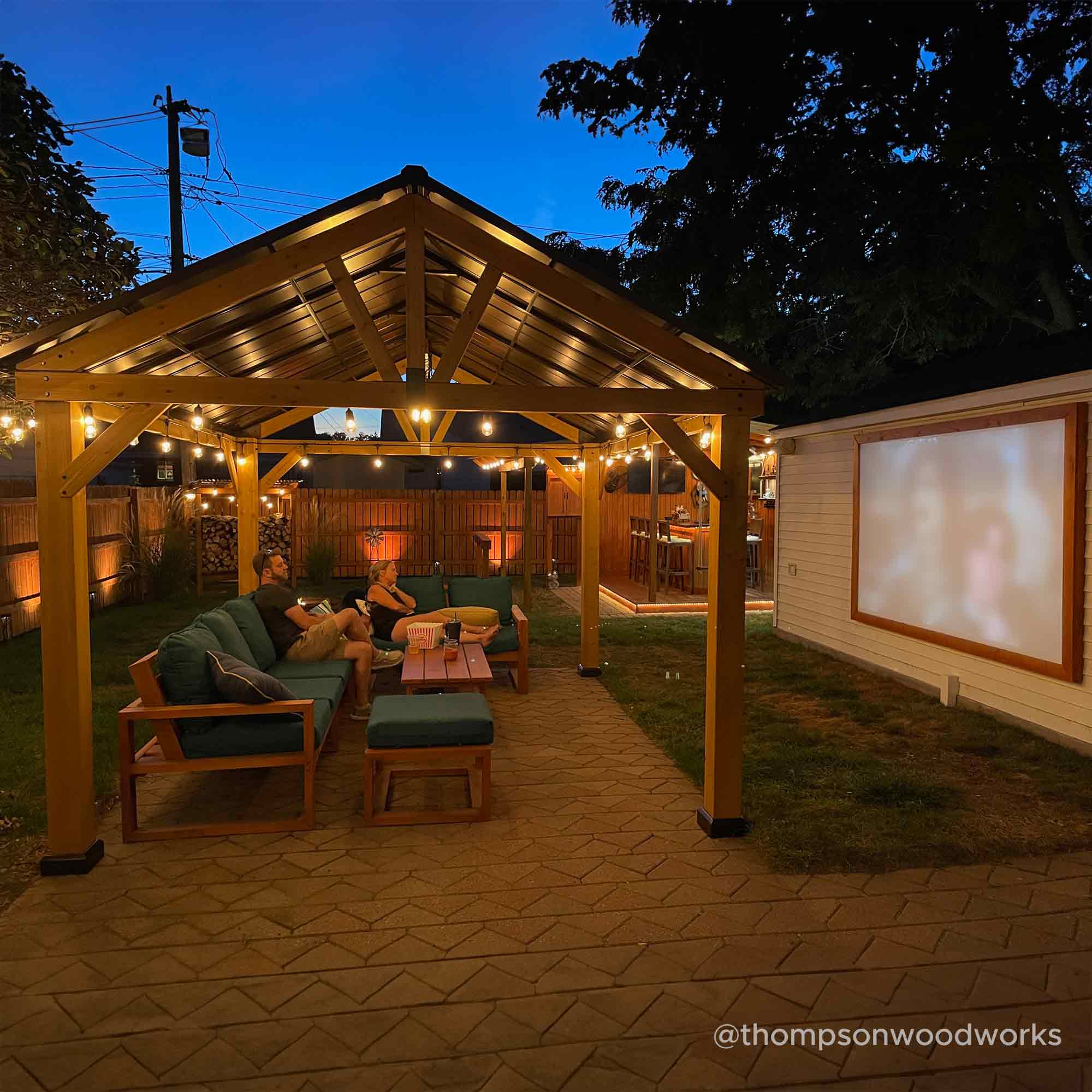 SUNJOY 11x13 Wooden Frame Gable Roof Gazebo with Ceiling Hook.