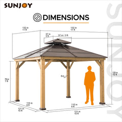 Sunjoy Wooden Hardtop 10x10 Gazebo for Sale for Outdoor Backyard Patio.