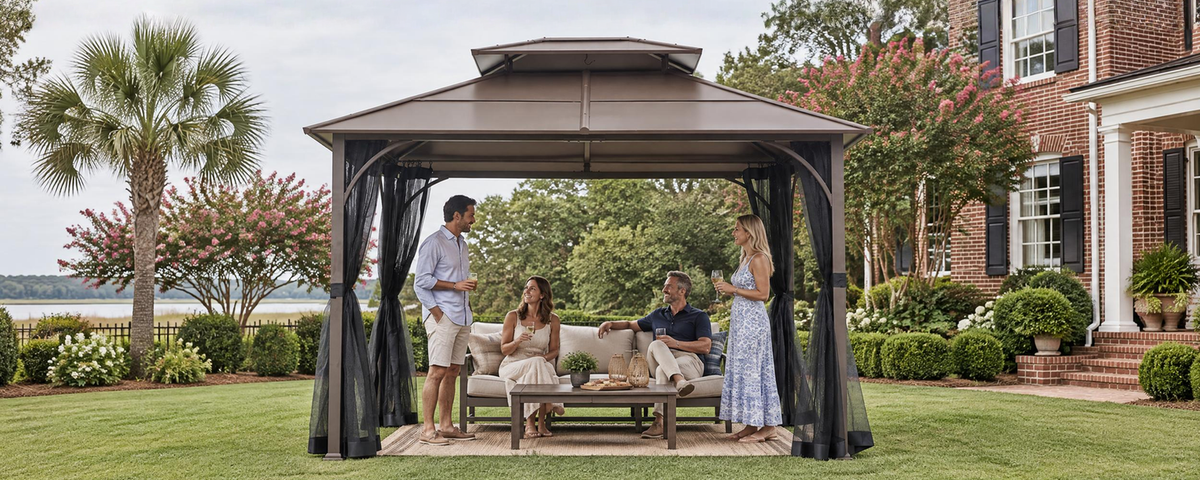 Sunjoy 10x12 hardtop gazebo