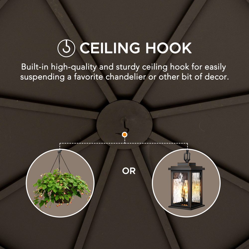 SUNJOY 15x15 Daybreak Octagon Gazebo with Aluminum Roof