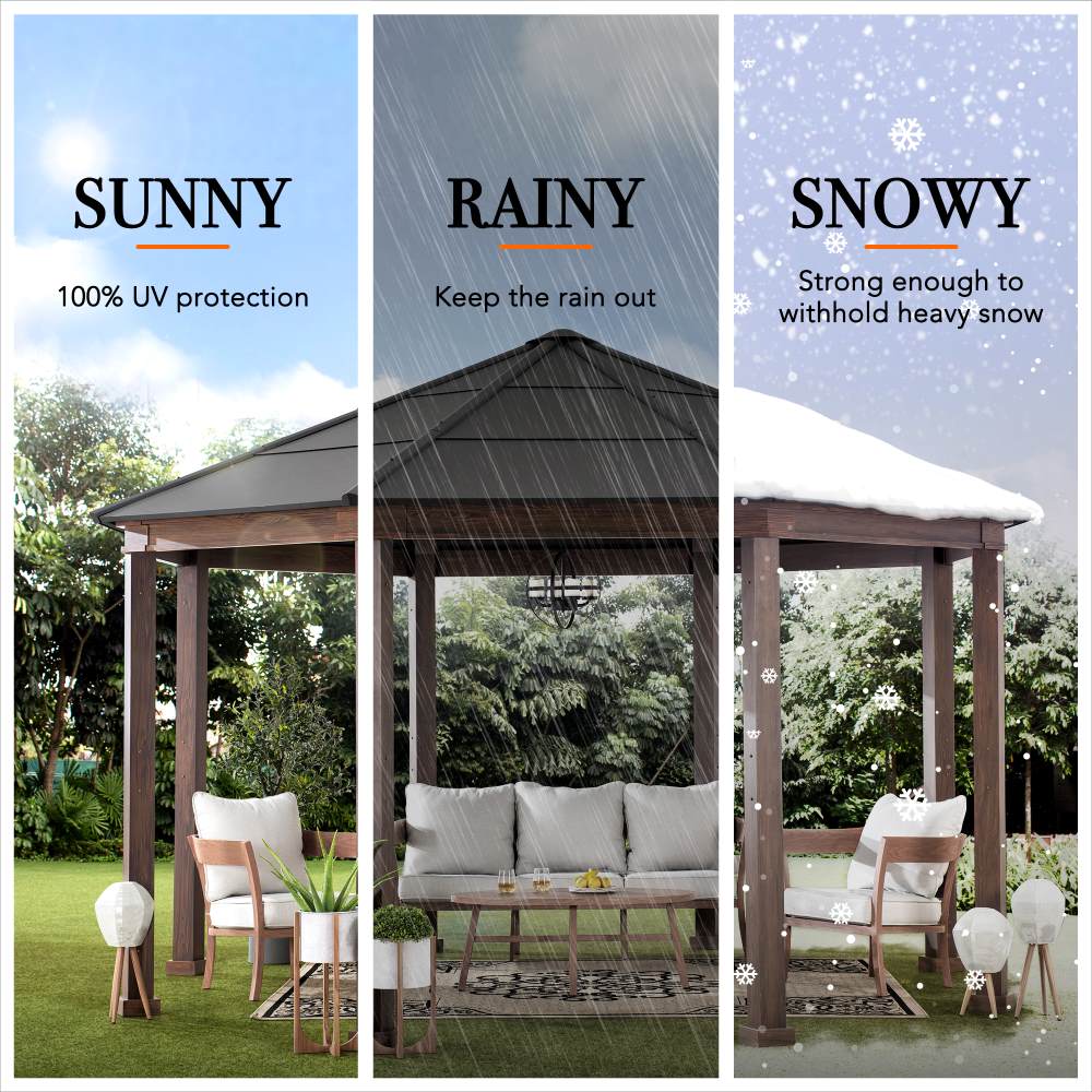 15x15 Octagon Hardtop Gazebo with Aluminum Roof - SUNJOY