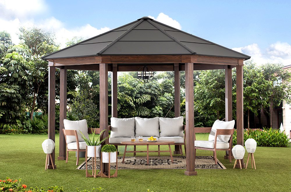 15x15 Octagon Hardtop Gazebo with Aluminum Roof - SUNJOY