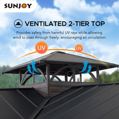 SUNJOY 12.5' x 12.5' Roanforth Gazebo with Ceiling Hook