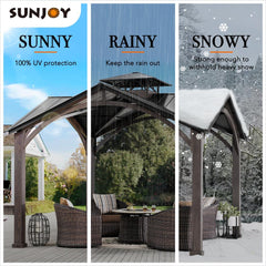 SUNJOY 12.5' x 12.5' Roanforth Gazebo with Ceiling Hook