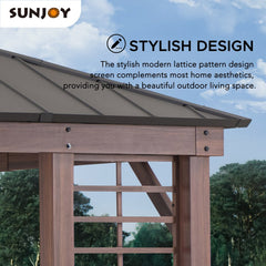 SUNJOY 13' x 15' Wilmington Aluminum Frame Hardtop Gazebo with Planters