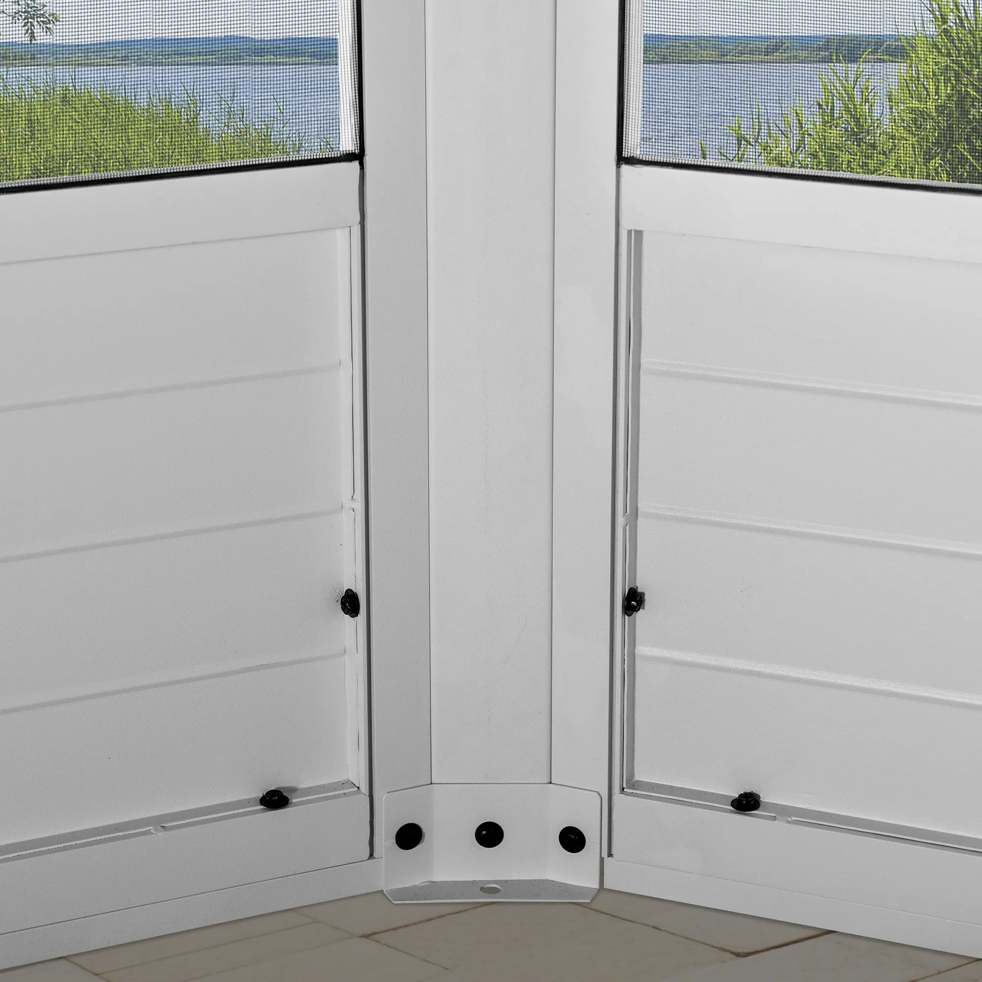 Sunjoy 12' x 16' Cape Blue Hardtop Screenhouse