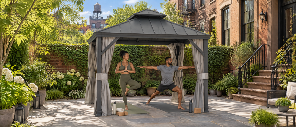 Sunjoy 10x10 compact gazebo