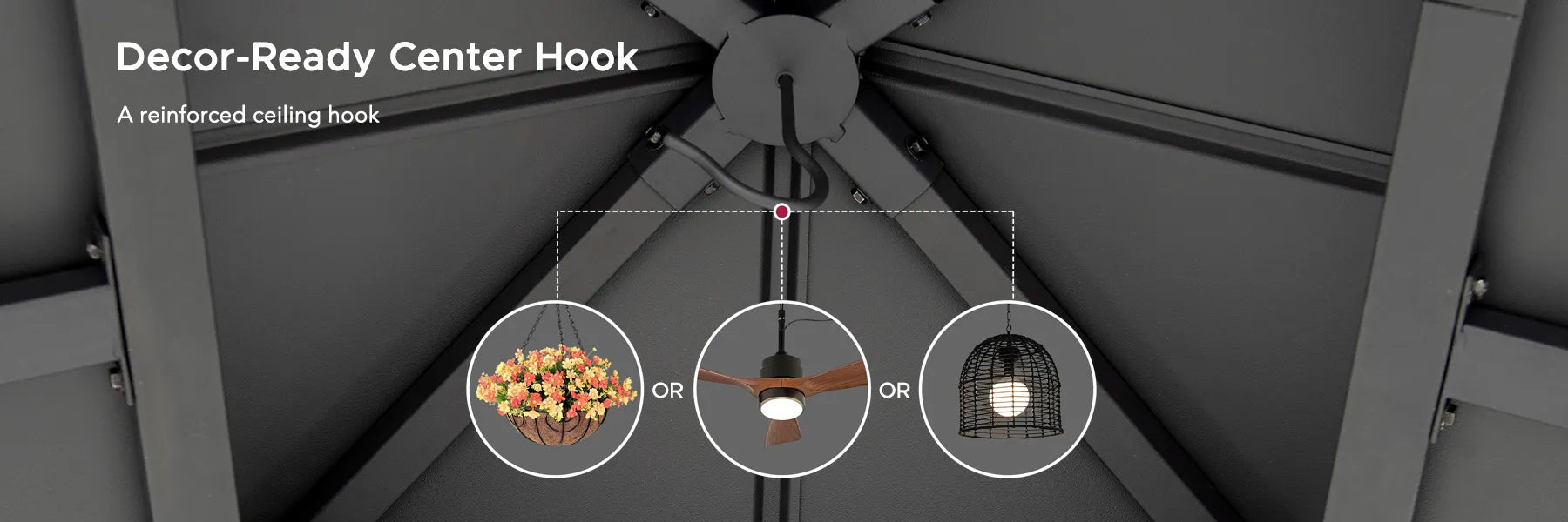 SUNJOY 10x10 Hardtop Gazebo with Aluminum Frame, Netting, and Curtain
