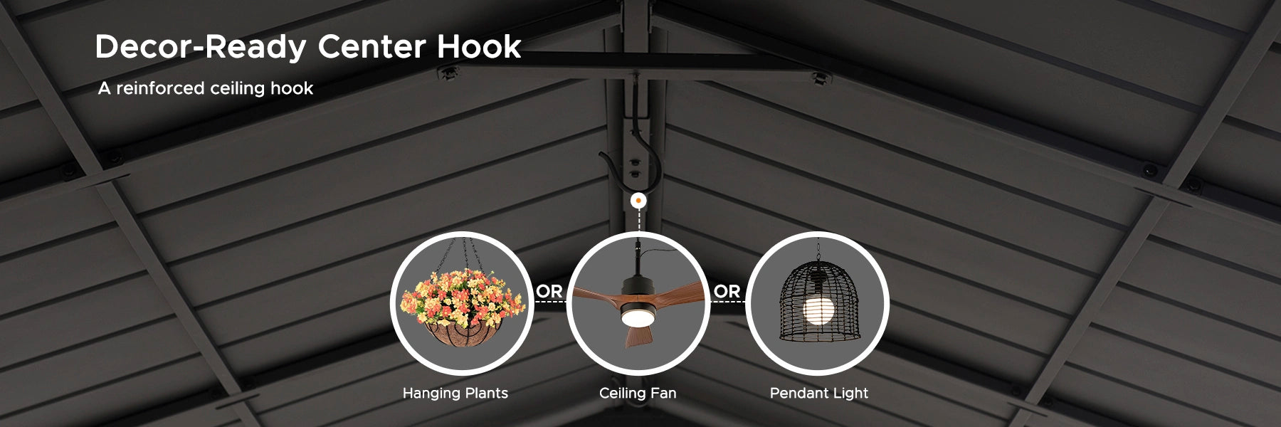 SUNJOY 11x13 Slanted Roof Cedar Gazebo with Ceiling Hook