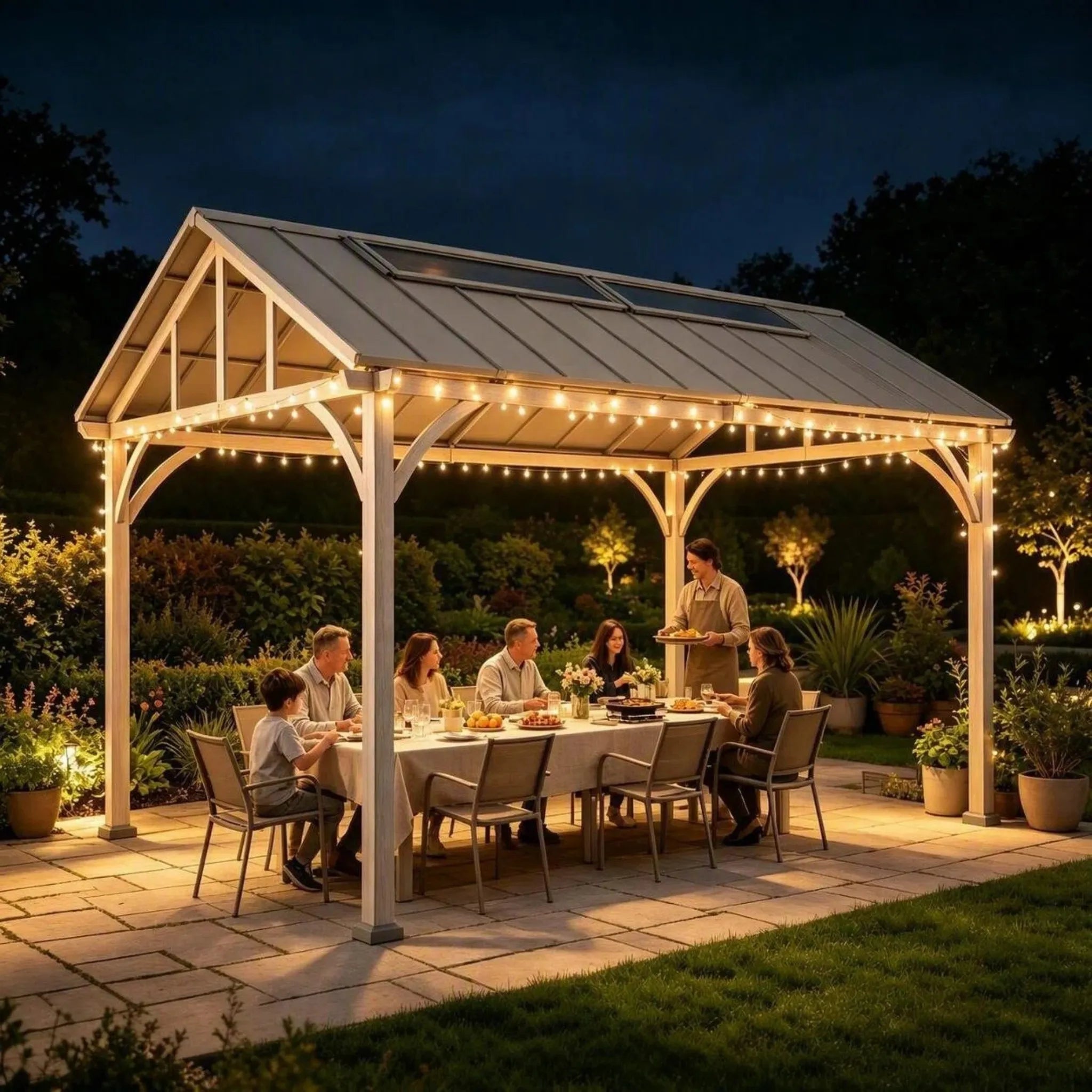 Maple Hills Skylight Pitched PC-Roof Gazebo, 11x13