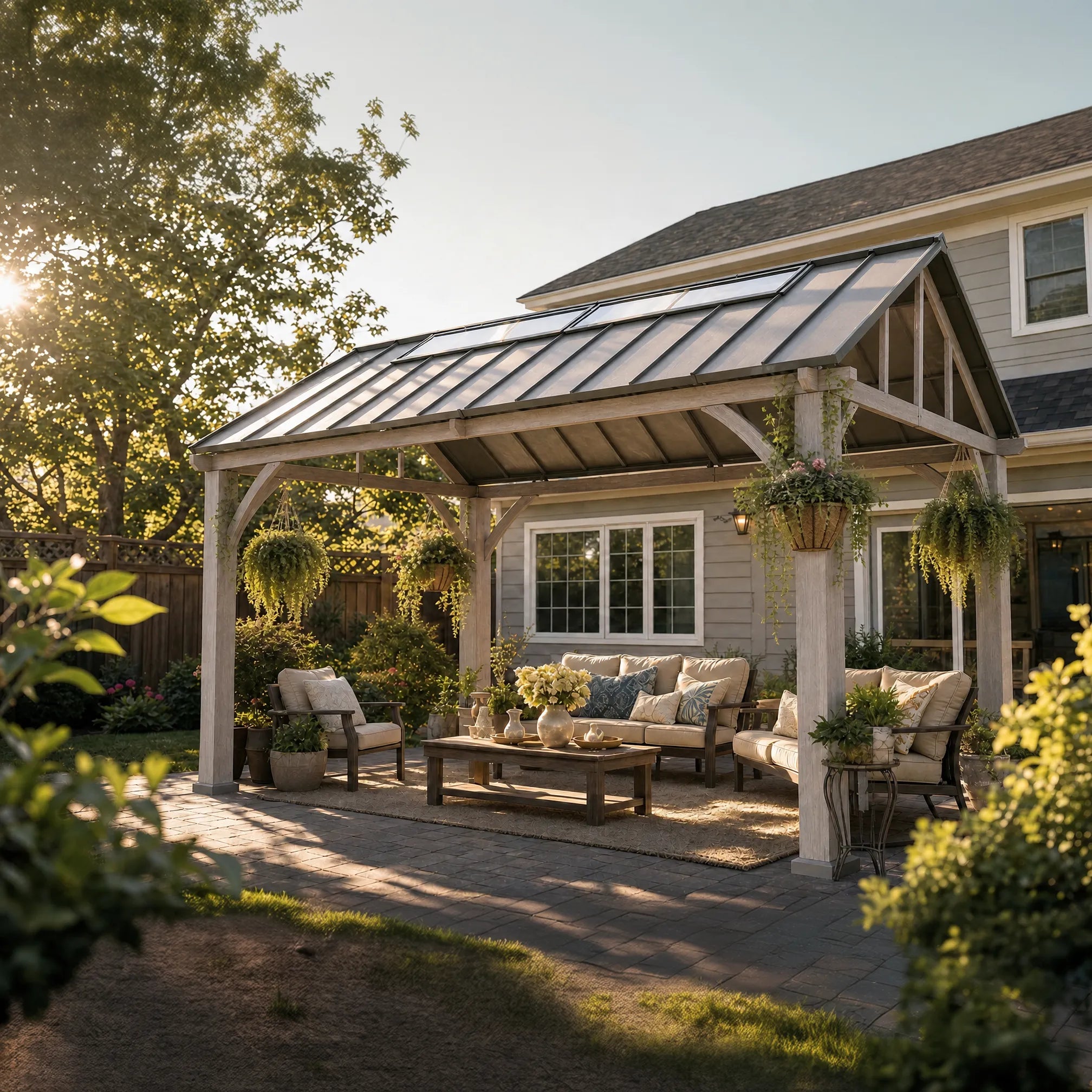 Maple Hills Skylight Pitched PC-Roof Gazebo, 11x13