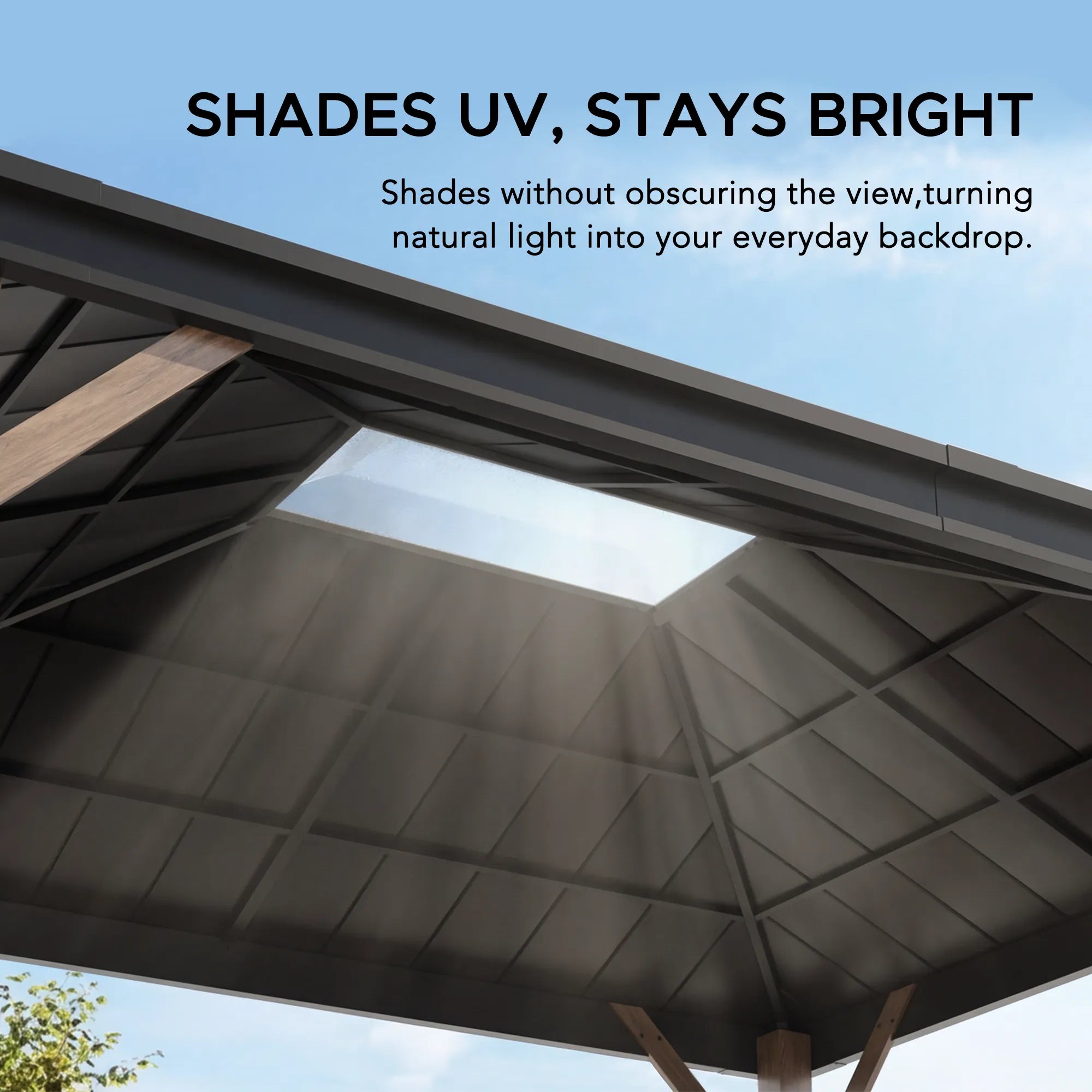 SUNJOY 11x13 Black Steel Hardtop Gazebo with Skylight