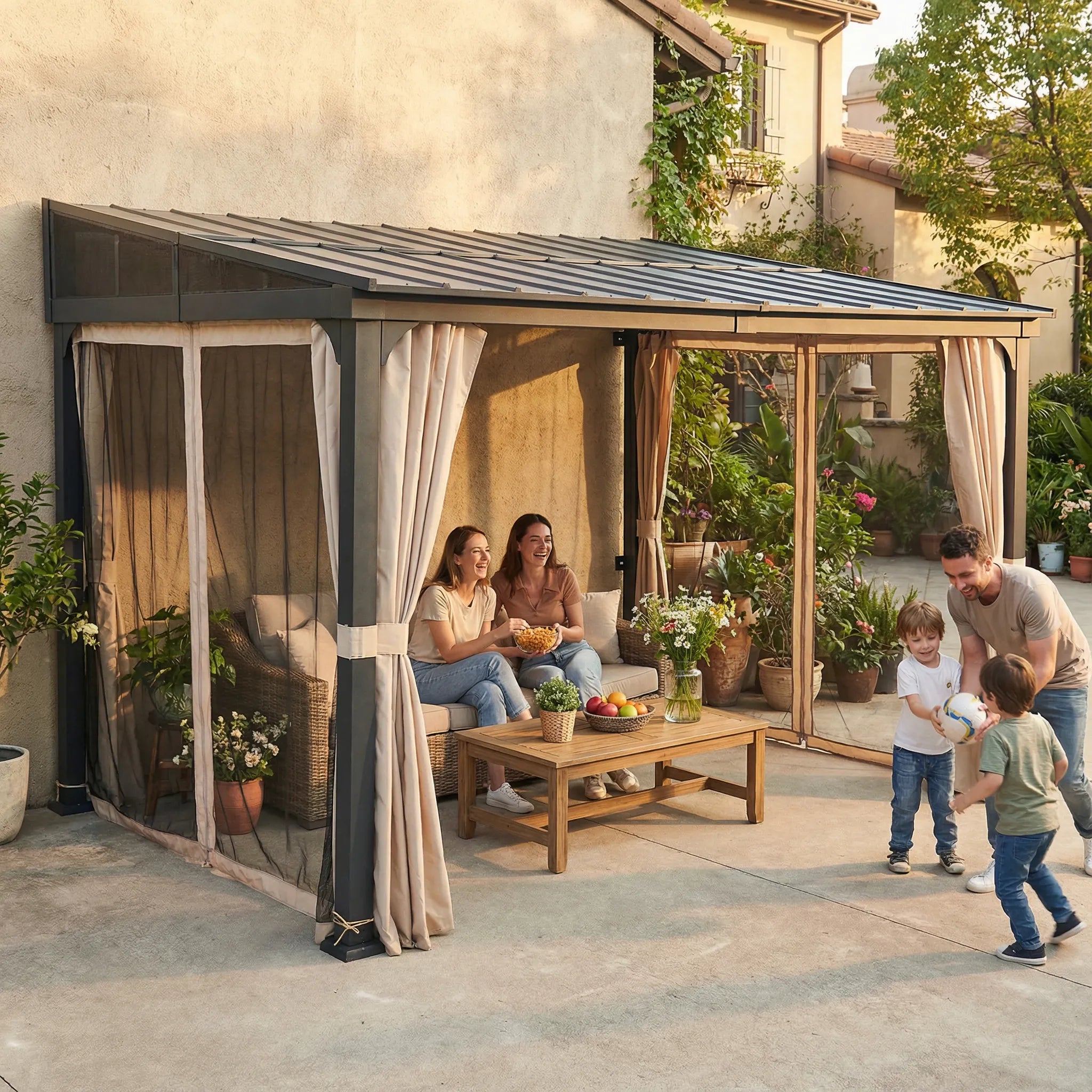 Vista Hardtop Wall-Mounted Gazebo, 10x12