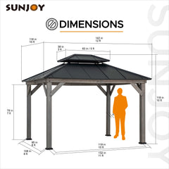 Test SUNJOY 10x12 Wood Gazebo with 2-tier Roof and Curtain Rods