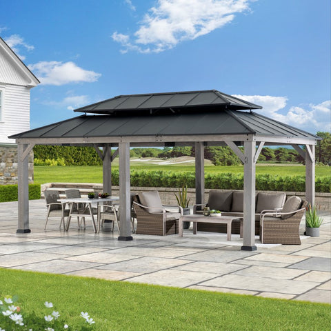 Sunjoy Hardtop Gazebo | 12x20 Hardtop Gazebo | Metal Hardtop Gazebo ...