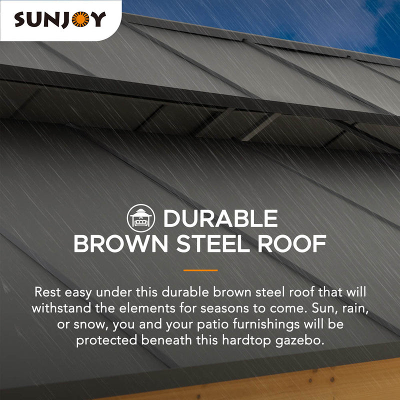 Sunjoy 12 x 20 ft. Aluminum Gazebo | Aluminum Hardtop Patio Gazebo