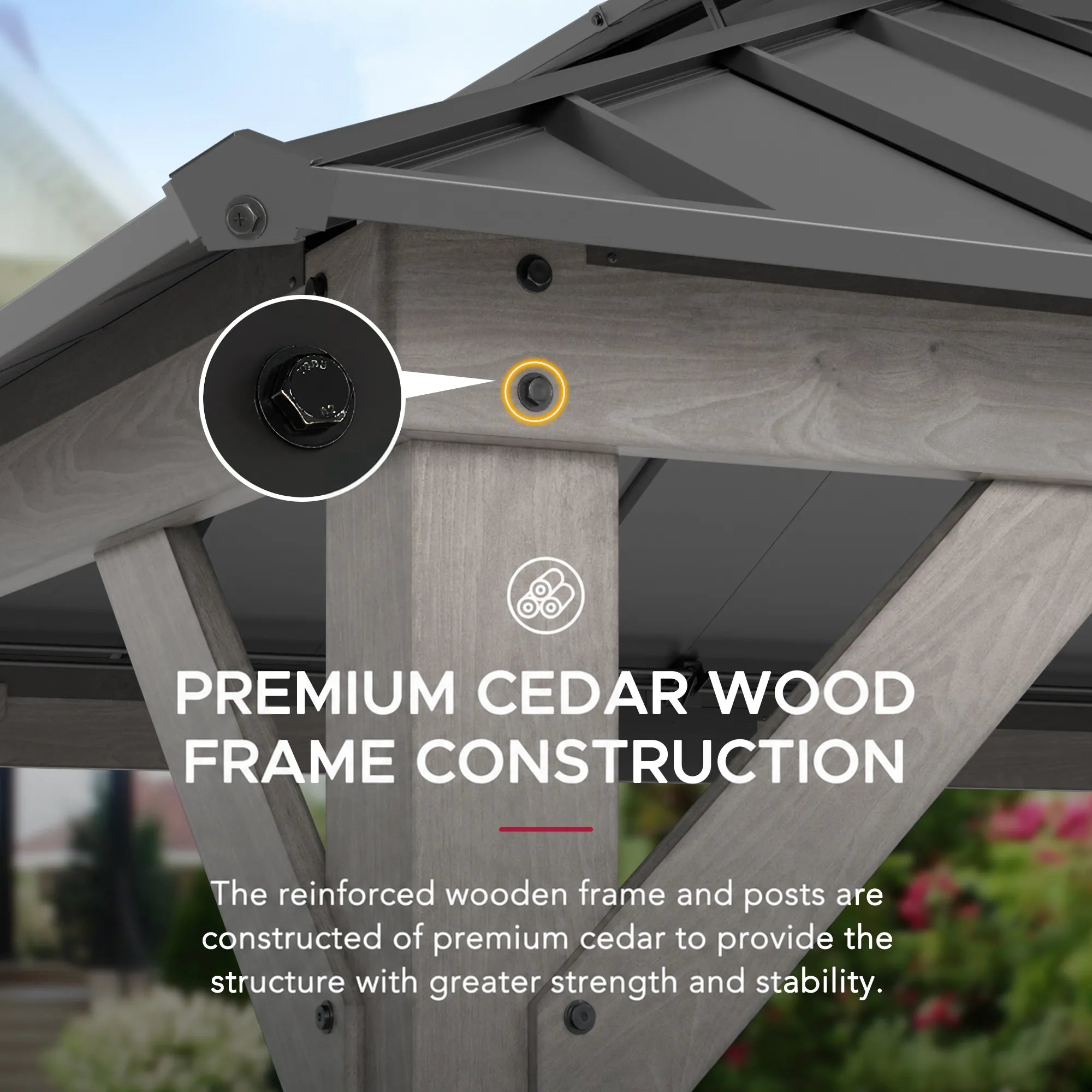Double-Tier Cedar Gazebo 10x12 - Driftwood Cedar
