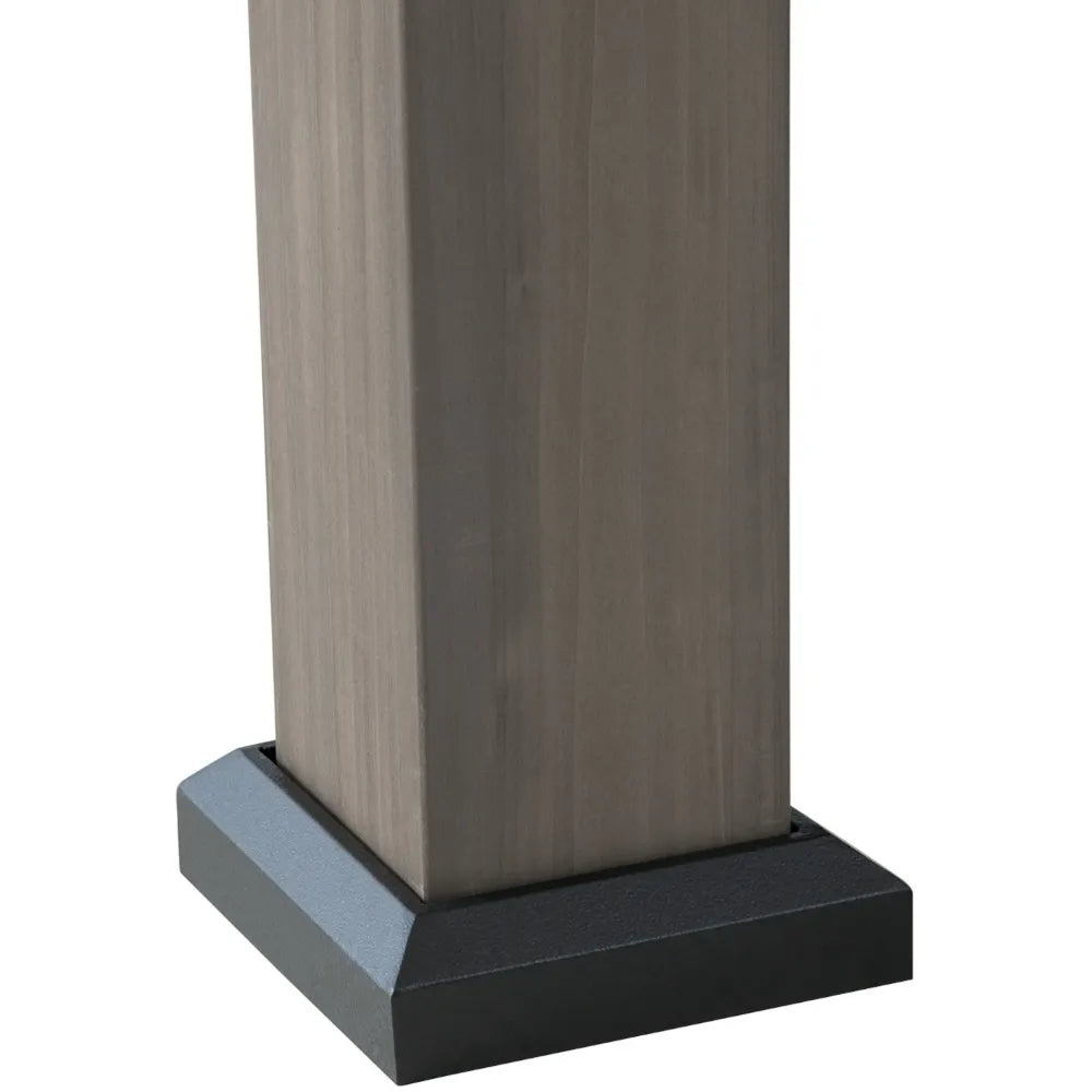 SUNJOY 12x16 Wooden Gazebo with 2-tier Metal Roof and Ceiling Hook - Driftwood Cedar