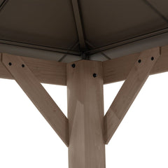 SUNJOY 12x20 Patio Wooden Gazebo with Ceiling Hooks