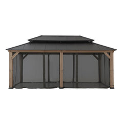 SUNJOY 12x20 Patio Wooden Gazebo with Ceiling Hooks