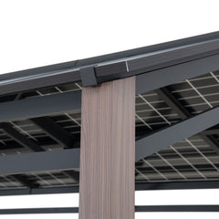 Sunjoy 10.5 ft. x 14.5 ft Steel Solar Carport with Energy Storage Module