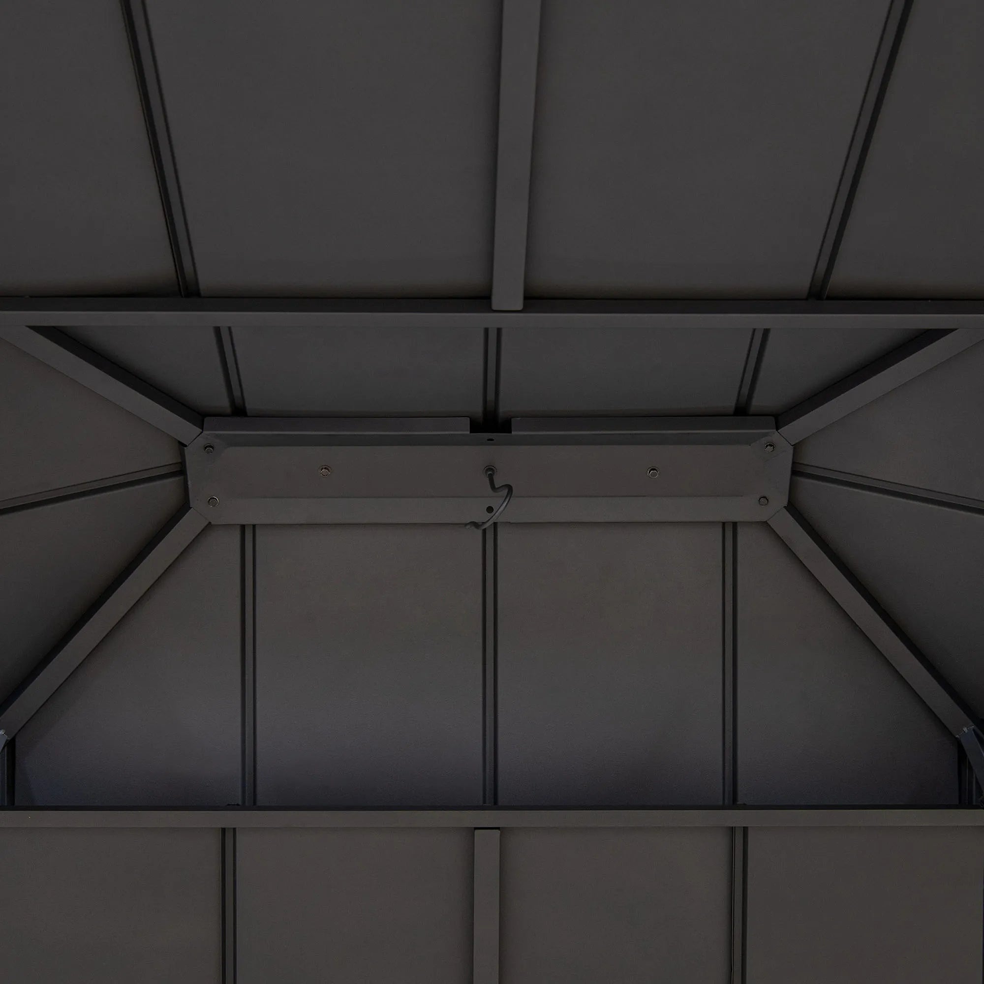 SUNJOY 10x12 Heavy-Duty Hardtop Gazebo with Mosquito Netting & Wood-Look Beams