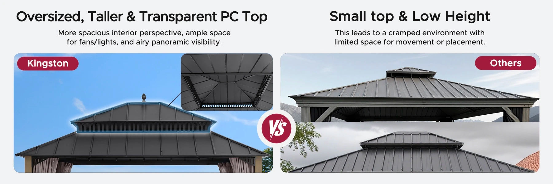 SUNJOY Kingston 12x14 Gazebo with Netting & Curtain | Steel Roof with Extra-Tall & Oversized Vent Top - Cedar Wood Posts 