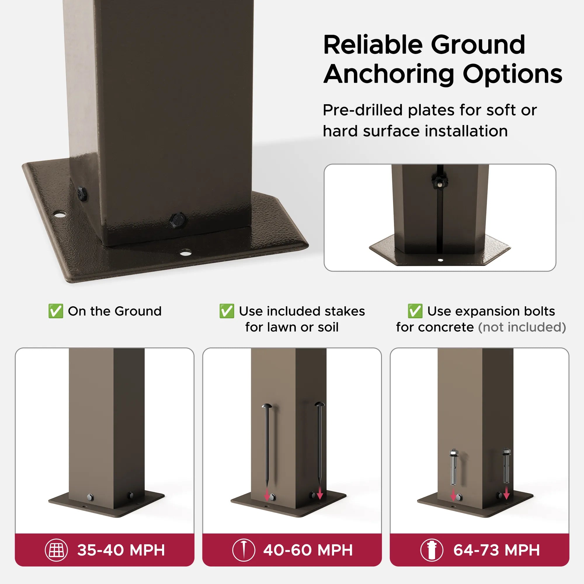 SUNJOY Kingston 10x10 Gazebo with Netting & Curtain | Steel Roof with Extra-Tall & Oversized PC Vent Top - Brown Aluminum Posts 