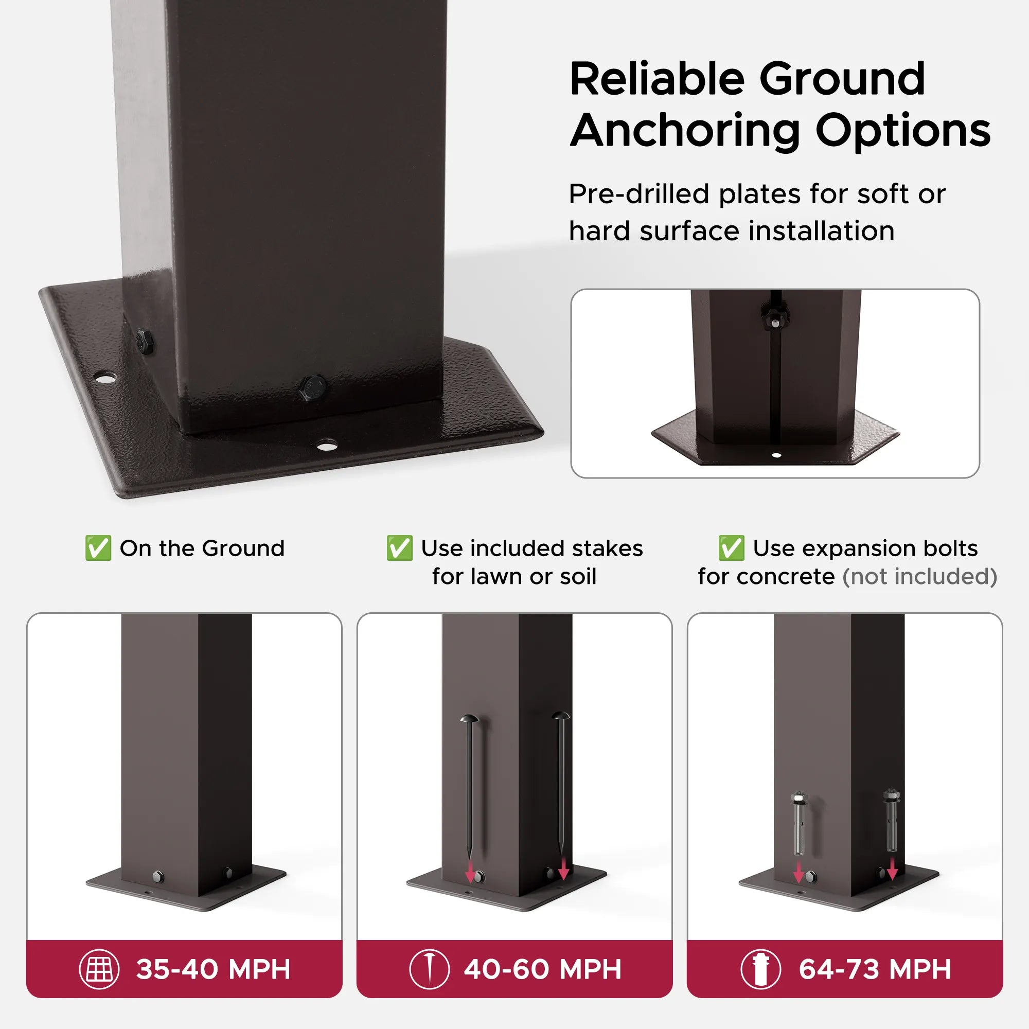 SUNJOY Kingston 12x12 Gazebo with Netting & Curtain | Steel Roof with Extra-Tall & Oversized PC Vent Top - Brown Aluminum Posts  