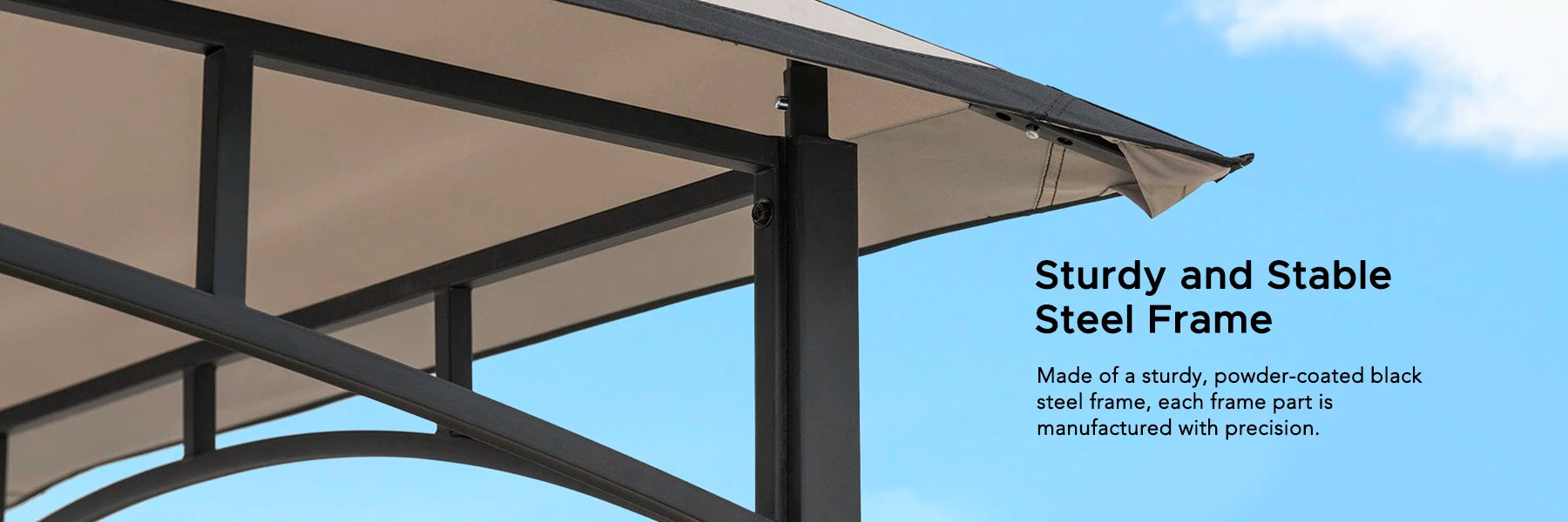 SUNJOY 8x5 BBQ Grill Gazebo with Bar Shelves and Hooks - Gray & Black