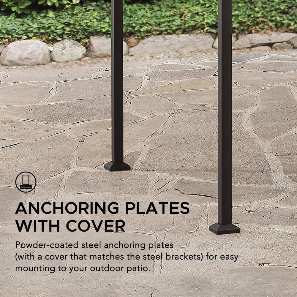 SUNJOY 5x8 BBQ Grill Gazebo with Bar Shelves and Hooks - Tan & Brown