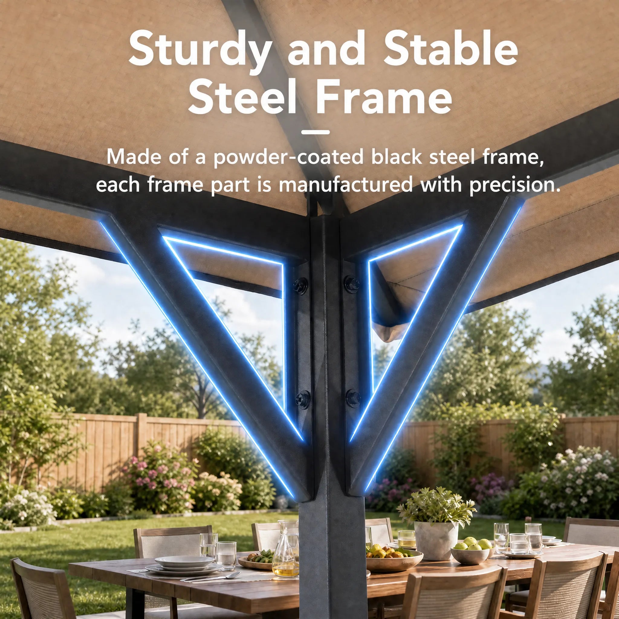 Classic Double-Roof Soft-Top Grill Station, 8x5