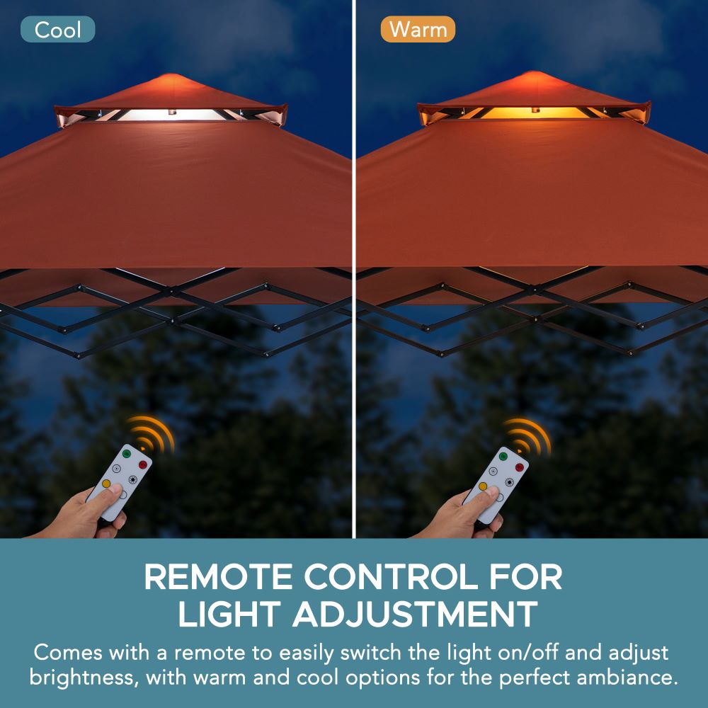 SUNJOY 5x8 Pop up Grill Gazebo with Magnetic LED Light and Carrying Bag 