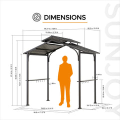 SUNJOY 5x8 Grilling Gazebo with Hooks and Bar Shelves for BBQ.