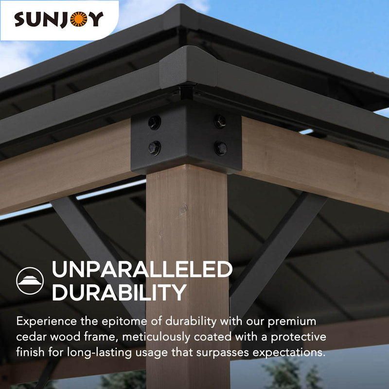 Sunjoy Outdoor Grill Gazebo | 8 x 12 Gazebo | Solar Powered Gazebo