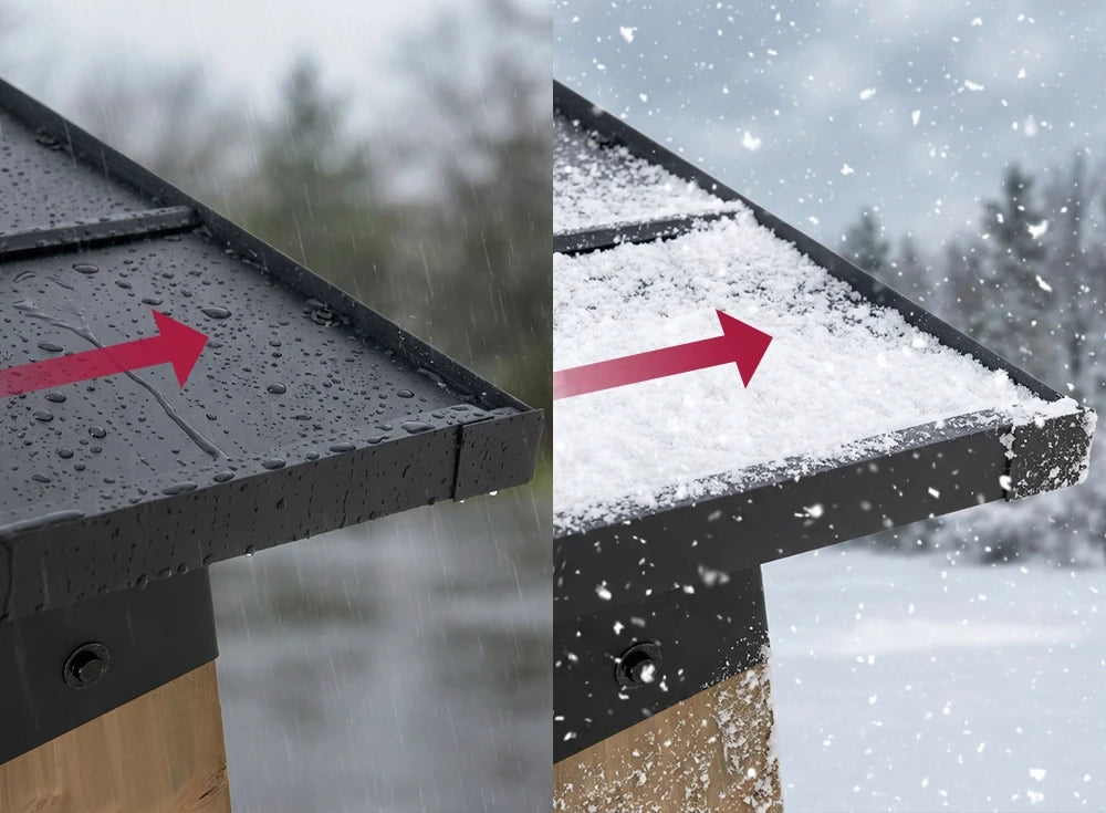 SUNJOY 10x12 Cedar Gazebo Pergola with Bar Shelves and Power Port